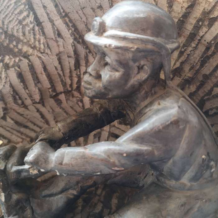 Mining Rock Stone Carving Art- Mining Art- Large Piece