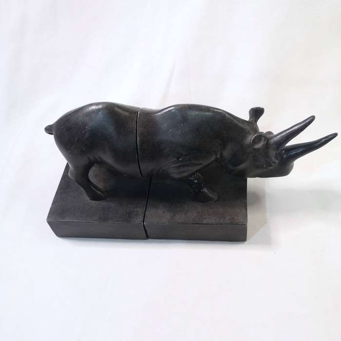 Rhino Bookends, Resin- Vintage
