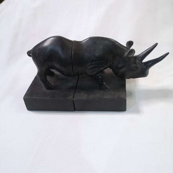 Rhino Bookends, Resin- Vintage