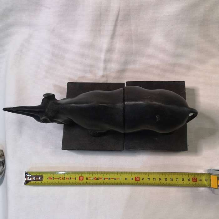 Rhino Bookends, Resin- Vintage