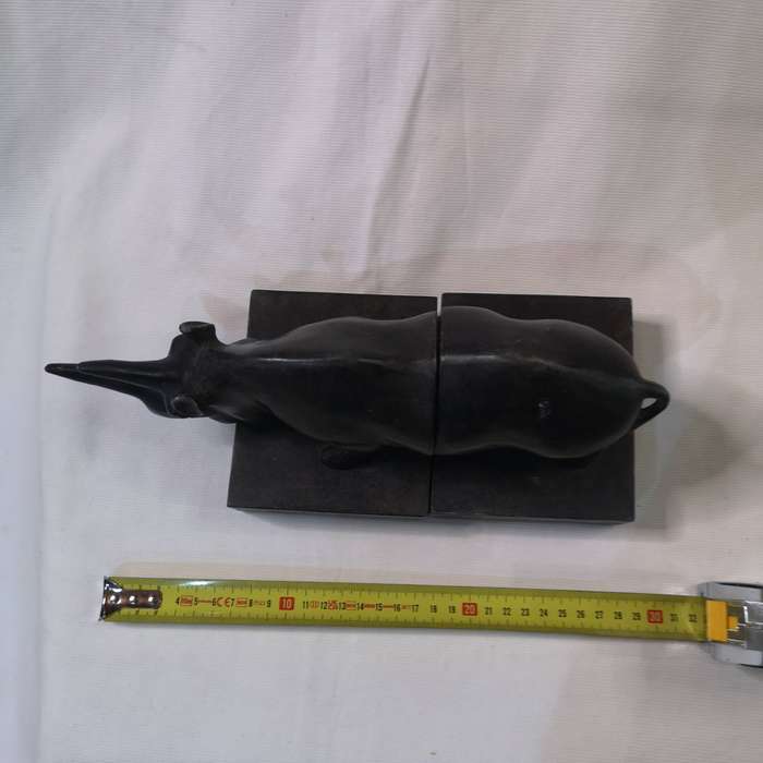 Rhino Bookends, Resin- Vintage