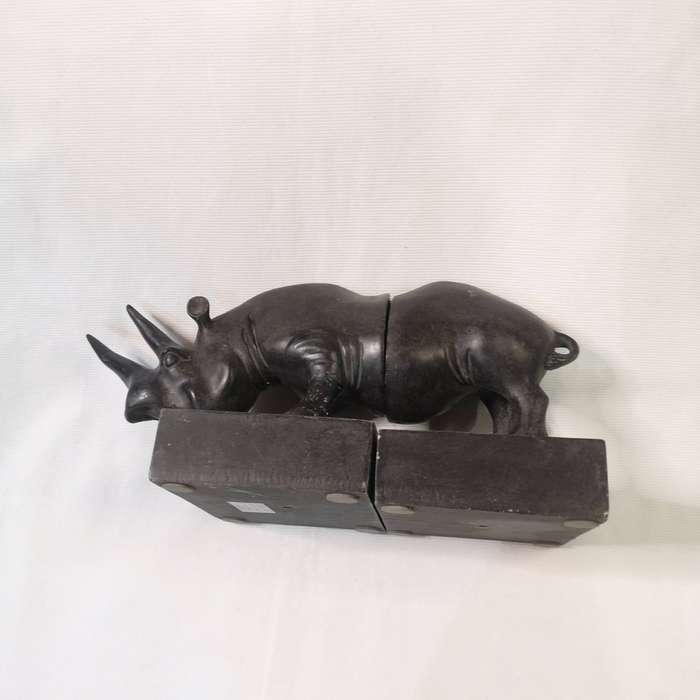Rhino Bookends, Resin- Vintage