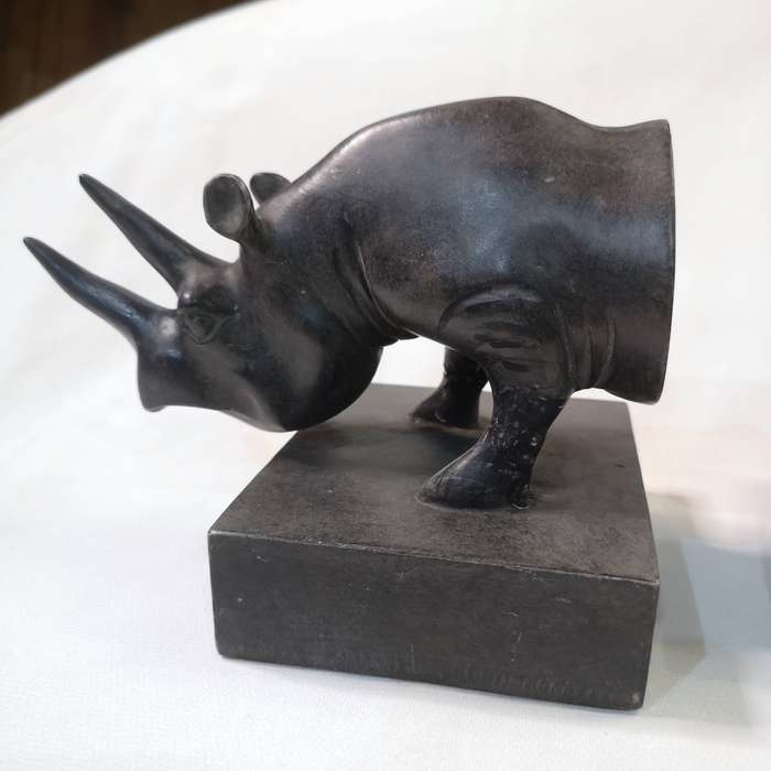 Rhino Bookends, Resin- Vintage