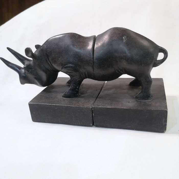 Rhino Bookends, Resin- Vintage
