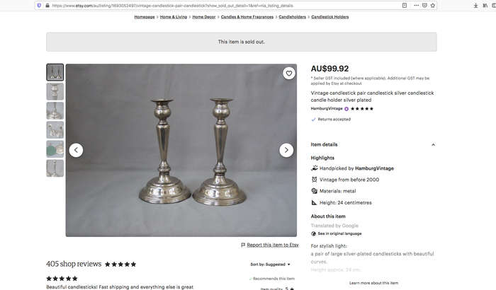 Vintage candlestick pair candlestick silver candlestick candle holder silver plated