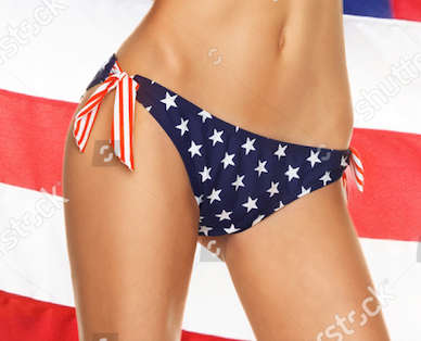 American Flag Vintage Bikini bottom