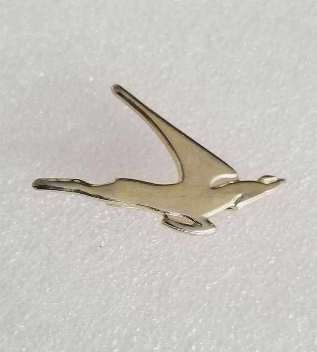 Vintage South African Airways SAA Springbok Lapel Pin Brooch Gold Tone