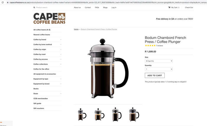 Bodum - Chambord French Coffee Maker - 8 Cup