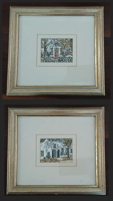 Two original small watercolours by Alan Maning.
