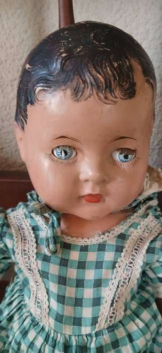 Antique 1930s Composition Doll  50cm, Sleep Eyes with Lashes, Original Outfit
