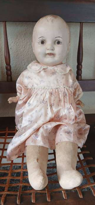 Vintage 1930s Reliable Doll  65cm Canadian Baby Doll with Original Dress & Working Squeaker