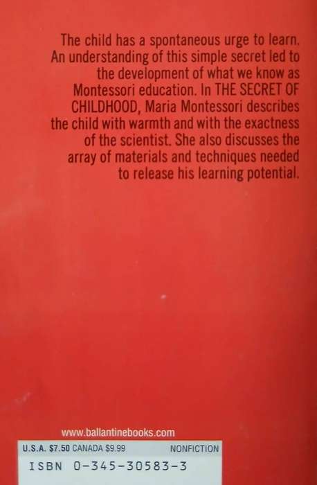 The Secret of Childhood ~ Maria Montessori