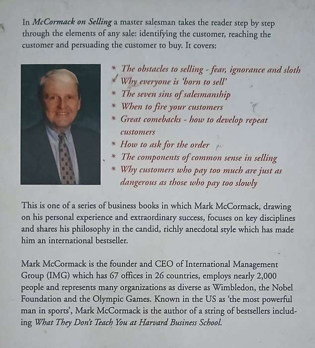 McCormack on Selling ~ Mark H McCormack