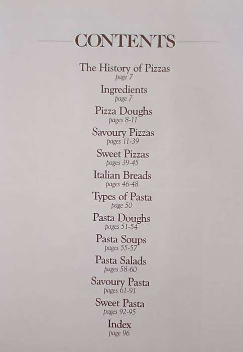 The Book of Pizzas & Pasta ~ D B M