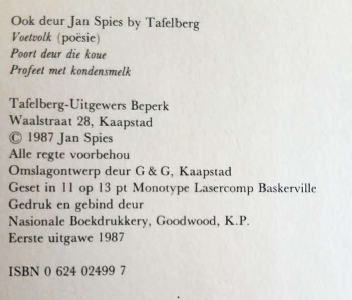 Pille vir Servette ~ Jan Spies