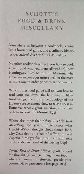 Schott's Food & Drink Miscellany ~ Ben Schott