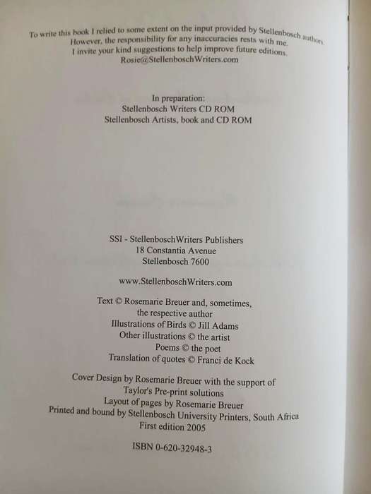 Stellenbosch Writers ~ Rosemarie Breuer
