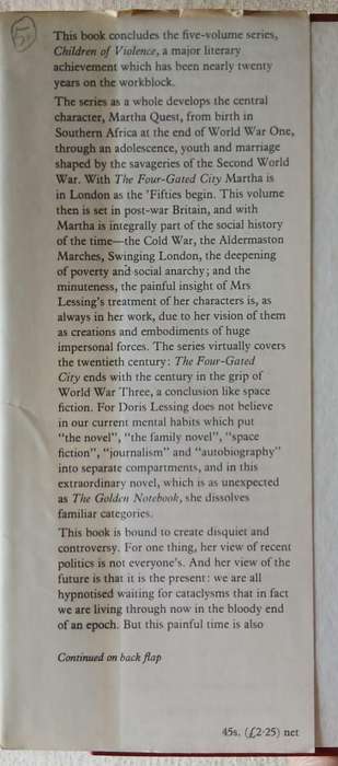 The Four-Gated City ~ Doris Lessing