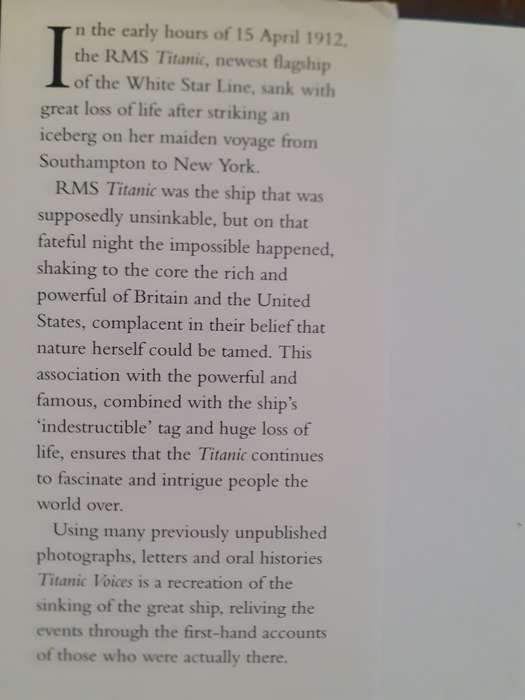 Titanic Voices - Memories from the Fateful Voyage ~ Hyslop / Forsyth / Jemima