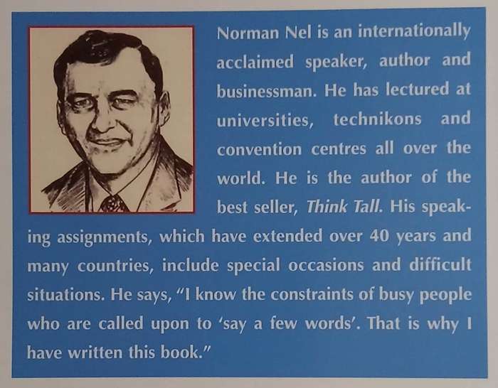 Would You Please Say a Few Words? ~ Norman Nel