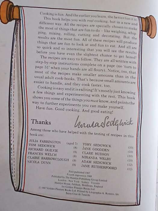 My Learn to Cook Book ~ Ursula Sedgwick (illustrated by Martin Mayhew)