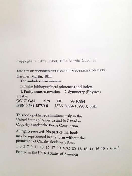The Ambidextrous Universe ~ Martin Gardner
