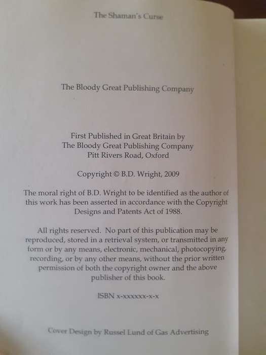(signed) The Shamans Curse ~ Brian Wright