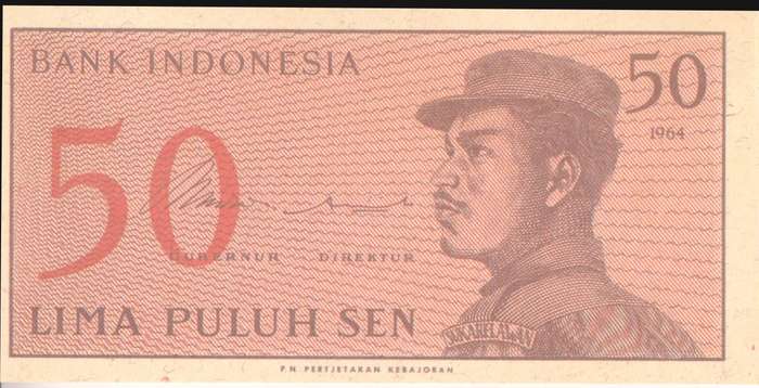 INDONESIA 50 SEN 1964 P94 UNC
