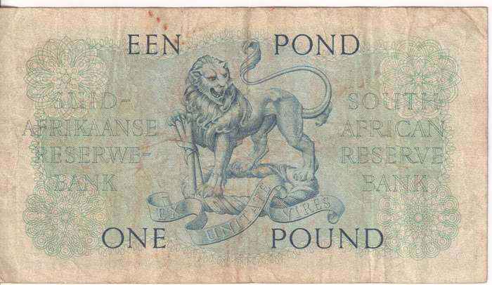 UNION OF SOUTH AFRICA - 1 POUND M.H. de Kock B/211 E/A 1955 #137 VF