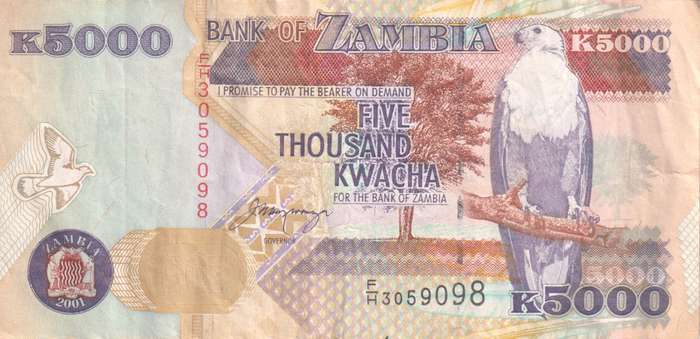 ZAMBIA 5000 KWACHA 2001 P41 VF