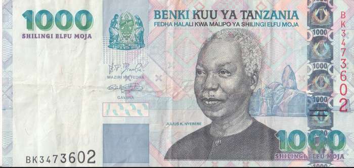 TANZANIA 1000 SHILLINGS 2006  P36 VF