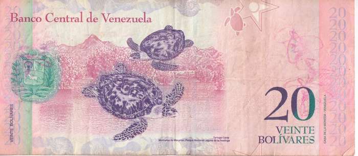VENEZUELA 20 BOLIVARS  2011 P91 VF
