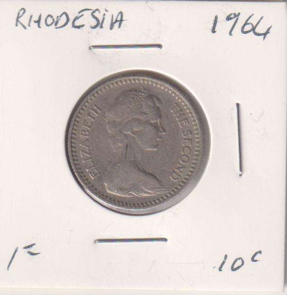 RHODESIA  10c Cents 1964 IN COIN FLIP