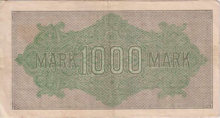 Germany 1000 Mark 1922, P-76  RED SERIAL NUMBER