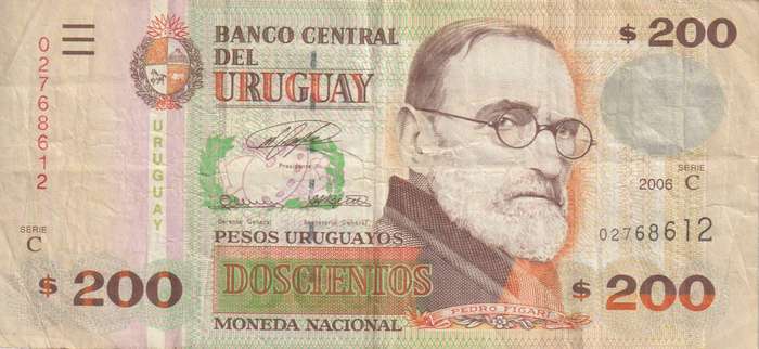 Uruguay 200 Peso 2006 - P89  VF