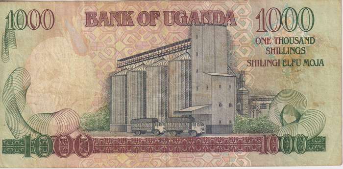 Uganda 1000 Shillings 1991 P34b VF