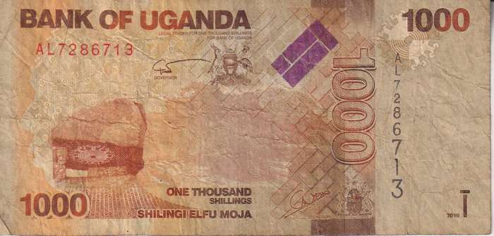 Uganda 1000 Shillings 2010. P49a VF