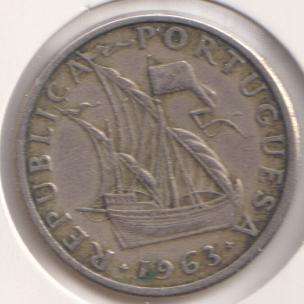 PORTUGAL 5 ESCUDOS 1963  IN COIN FLIP