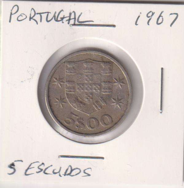 PORTUGAL 5 ESCUDOS 1967  IN COIN FLIP