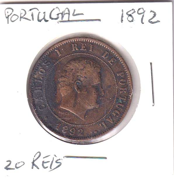 PORTUGAL 20 REIS 1892 IN COIN FLIP
