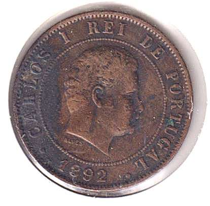 PORTUGAL 20 REIS 1892 IN COIN FLIP