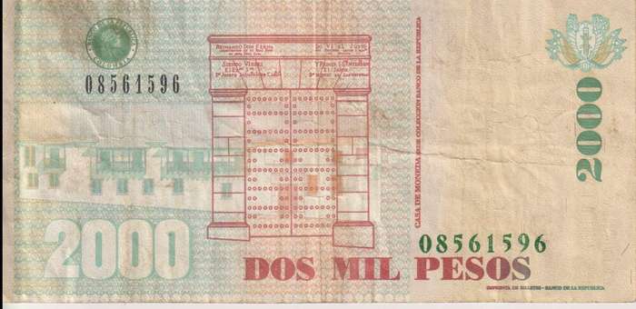 Colombia 2,000 Pesos 2010 P-457 VF