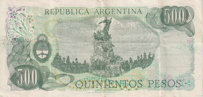 ARGENTINA 500 PESOS 1982 P303 VF