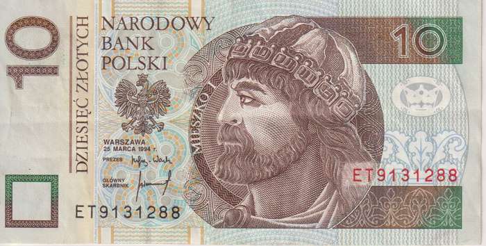 POLAND 10 ZLOTYCH 1994 P173  VF