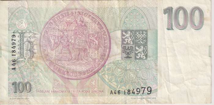 Czech Republic 100 Korun 1993 P5 VF