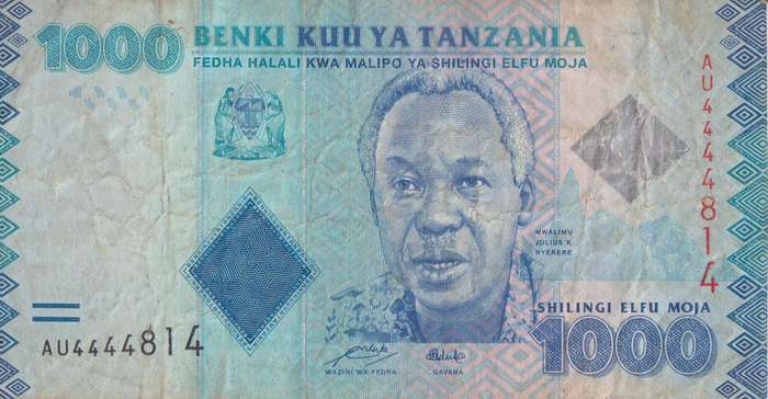 TANZANIA 1000 SHILLINGS 2010 P41c VF
