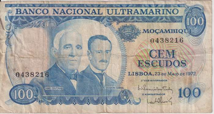 Portugal Mozambique 100 Escudos 1972 P113 VF