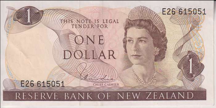 NEW ZEALAND 1 DOLLAR 1977-81 P163d UNC