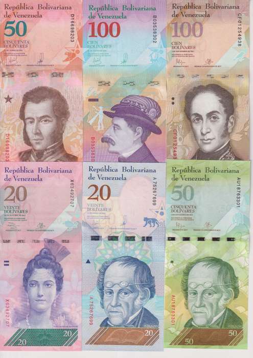 21 PIECES SET - Venezuela 2-100,000 Bolivar Fuerte & 2-500 Soberano , 2007-2018, P-88-108, ALL UNC
