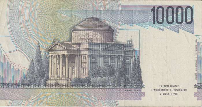 Italy 10,000 Lire, 1994 P-112  VF